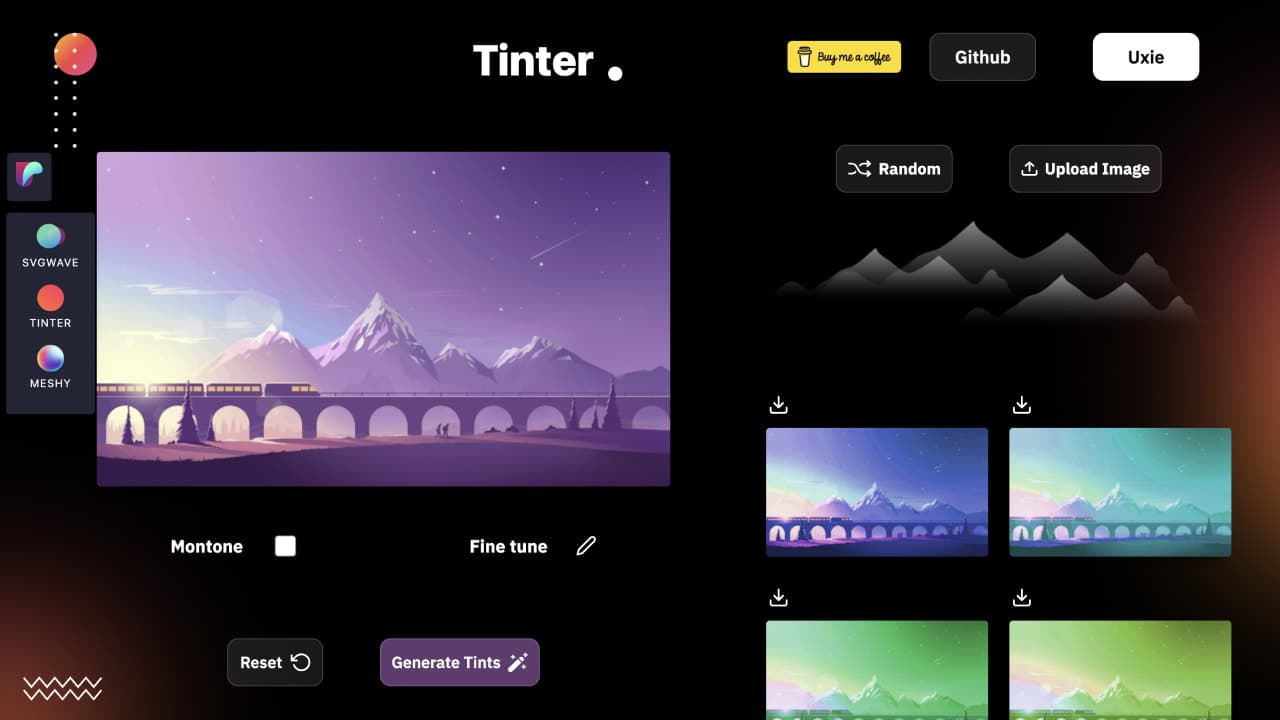 圖片背景生成-tinter